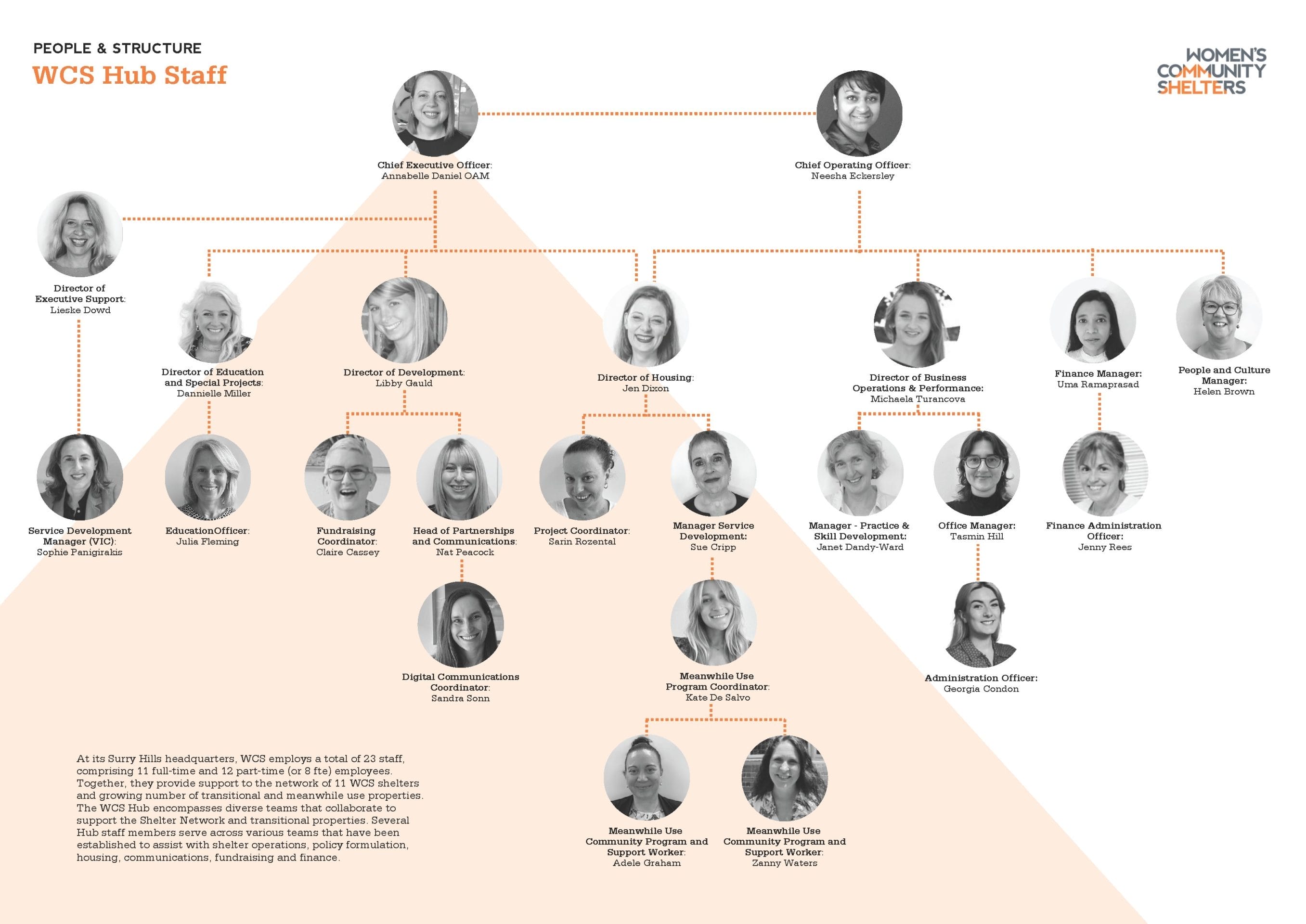 Women's Community Shelters Organisation Chart